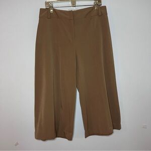 Bandolino Wide Leg Cropped Pants Tan Like New Stretch Size 12